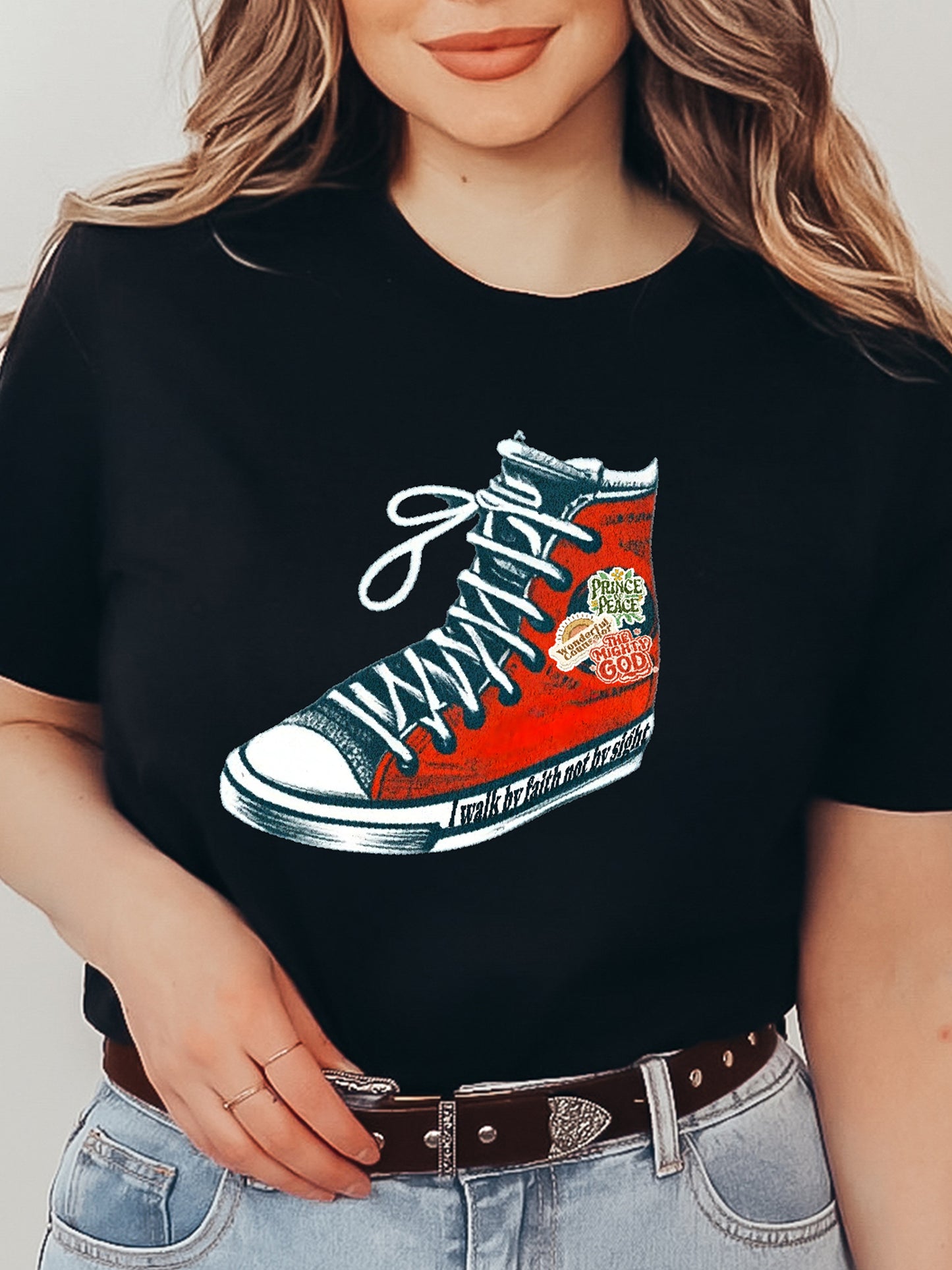 Walk By Faith Black Graphic Tee