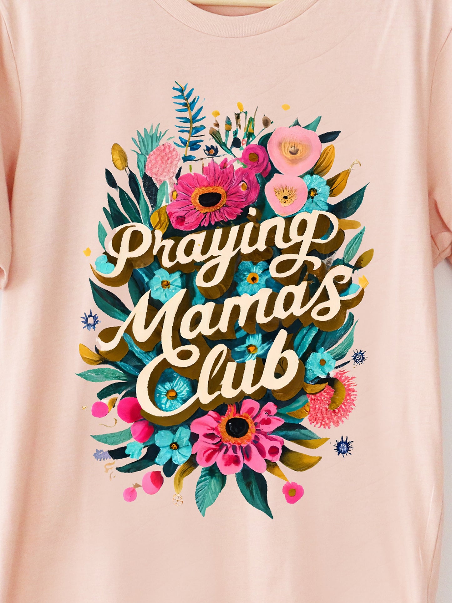 Praying Mamas Club Heather Peach Graphic Tee