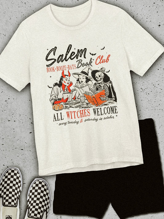 Salem Book Club Cream Graphic Tee