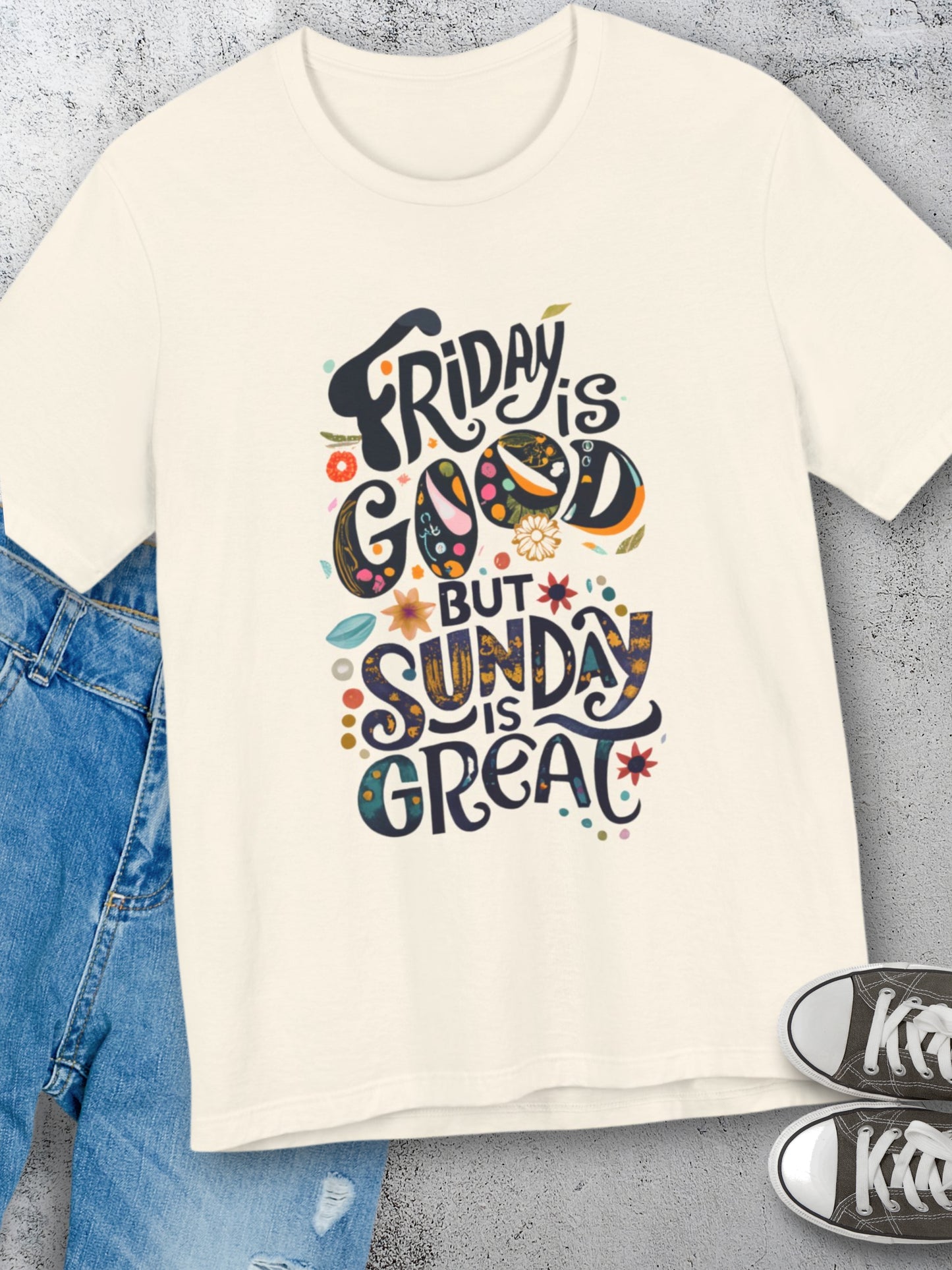 Friday Is Good - Cream Graphic Tee