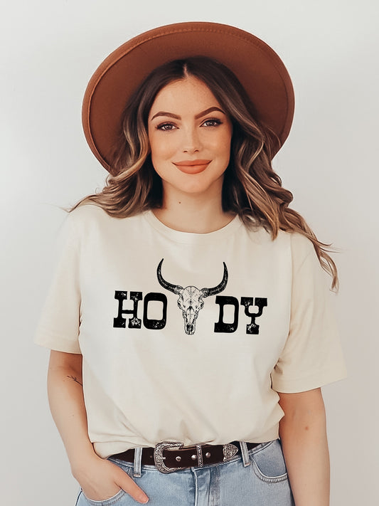 Howdy Bull Cream Graphic Tee