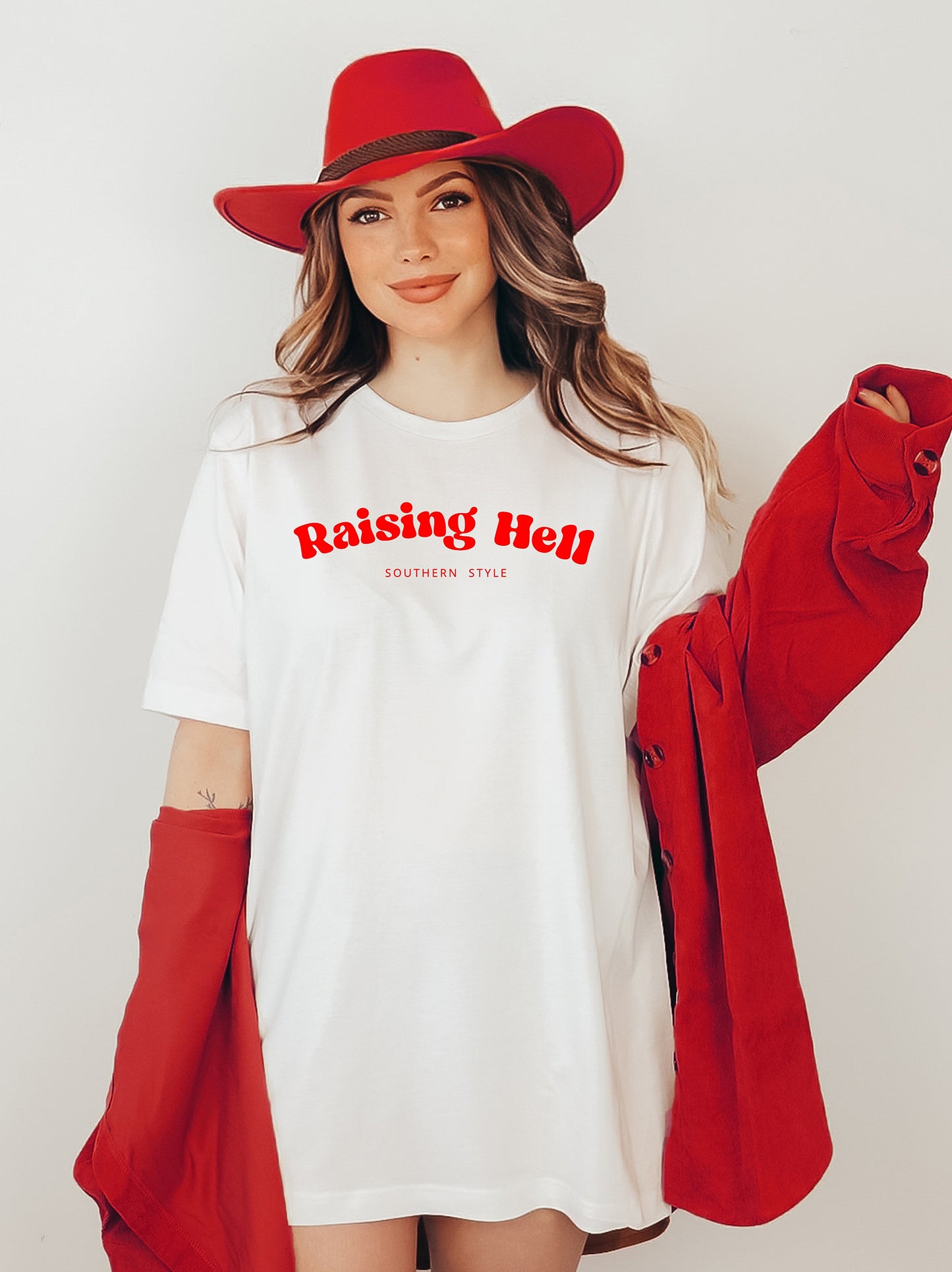 Raising Hell White Graphic Tee