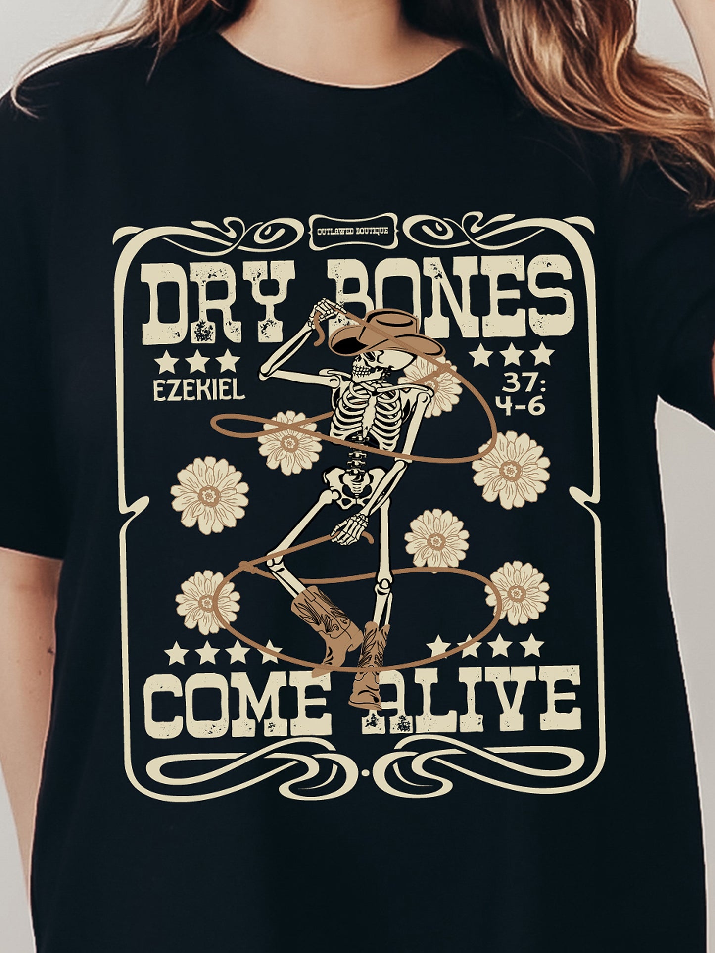 Dry Bones Come Alive Black Graphic Tee