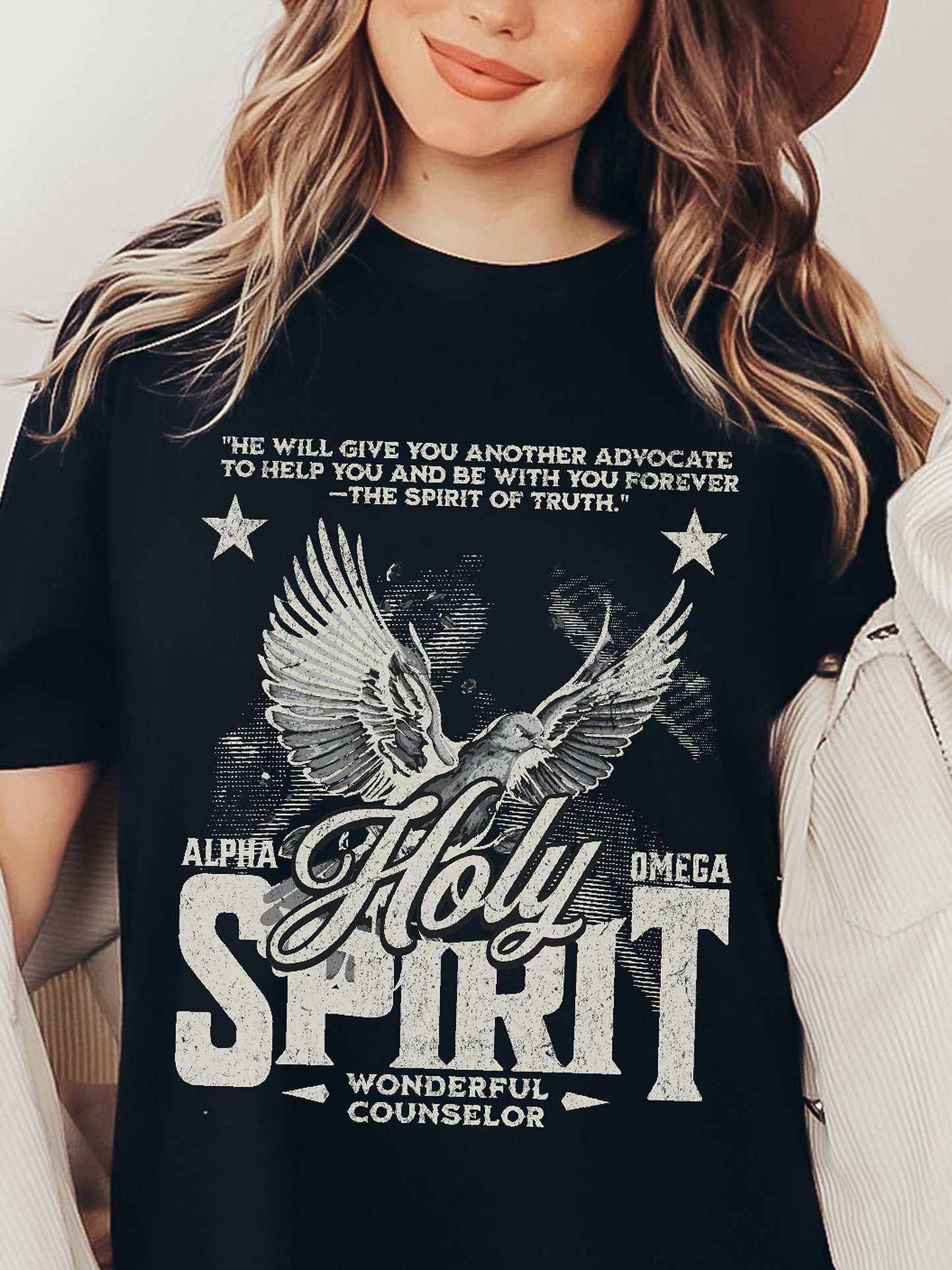 The Spirit Of Truth Heather Black Graphic Tee