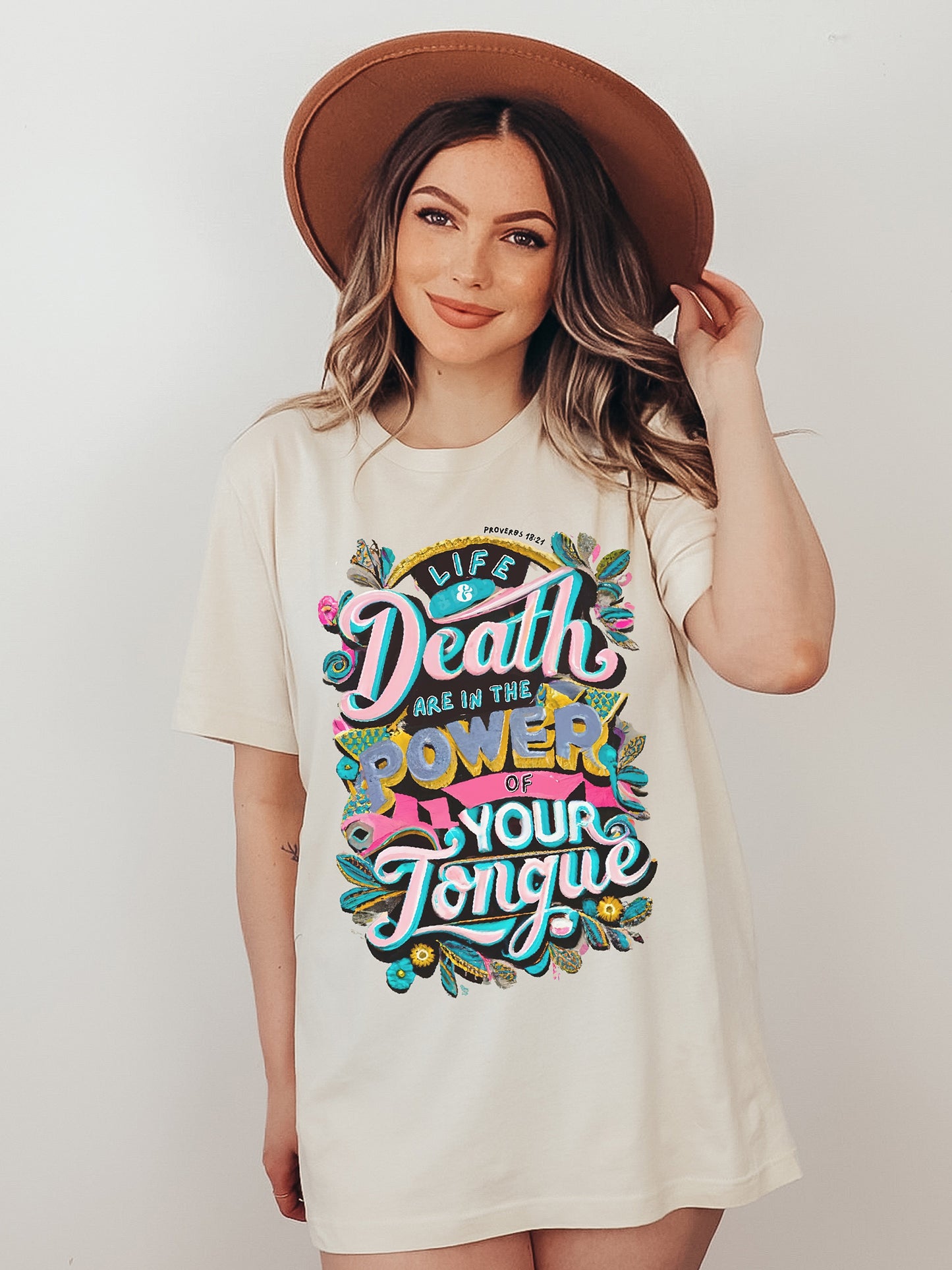 Power Of Your Tongue Cream Graphic Tee