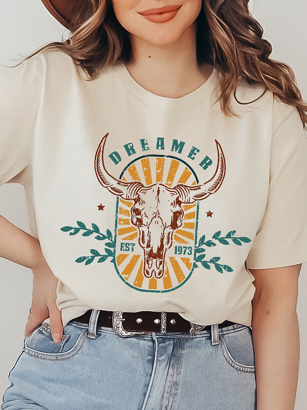 Western Dreamer Cream Graphic Tee