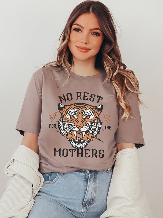 No Rest For The Mothers Pebble Brown Graphic Tee