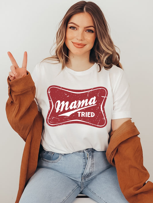 Mama Tried White Graphic Tee