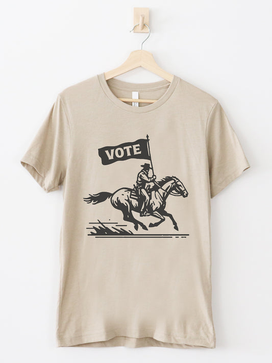 Vote Heather Tan Graphic Tee