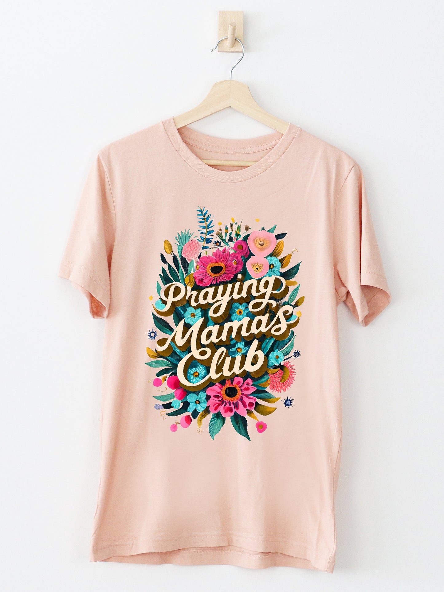 Praying Mamas Club Heather Peach Graphic Tee