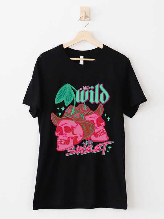 Wild And Sweet Black Graphic Tee