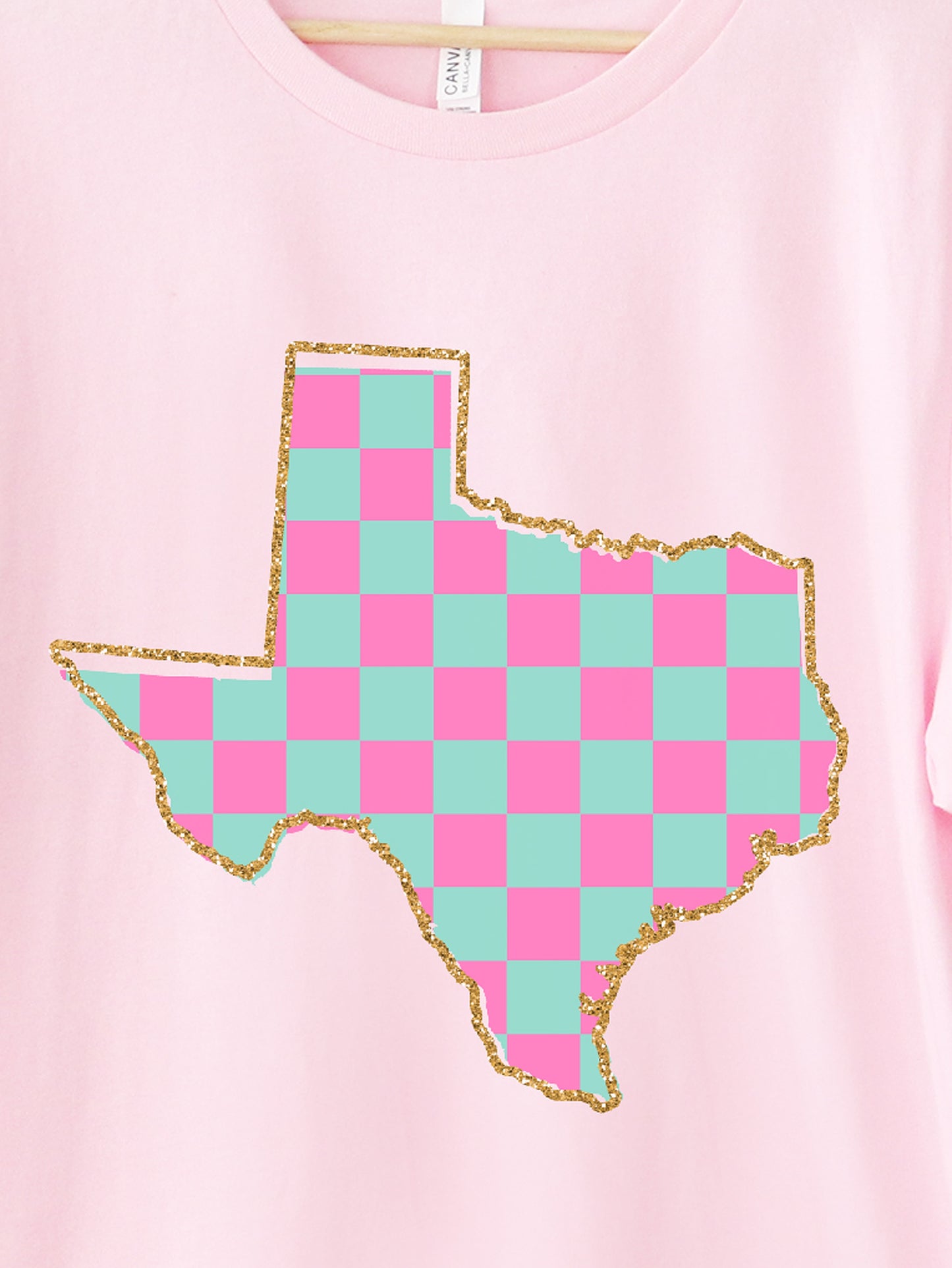 Checkered Texas Pink Graphic Tee