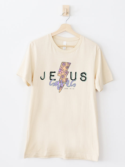 Jesus Saves Cream Graphic Tee