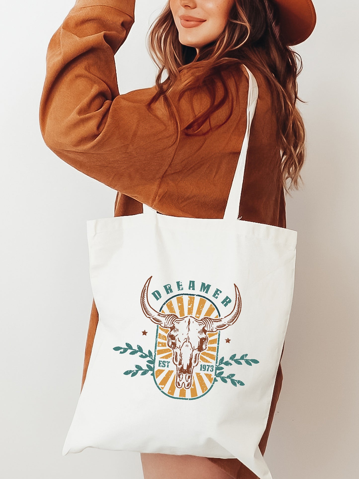 Western Dreamer Cotton Canvas Tote Bag