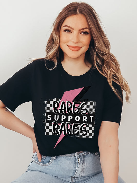 Babes Support Babes Black Blend Graphic Tee