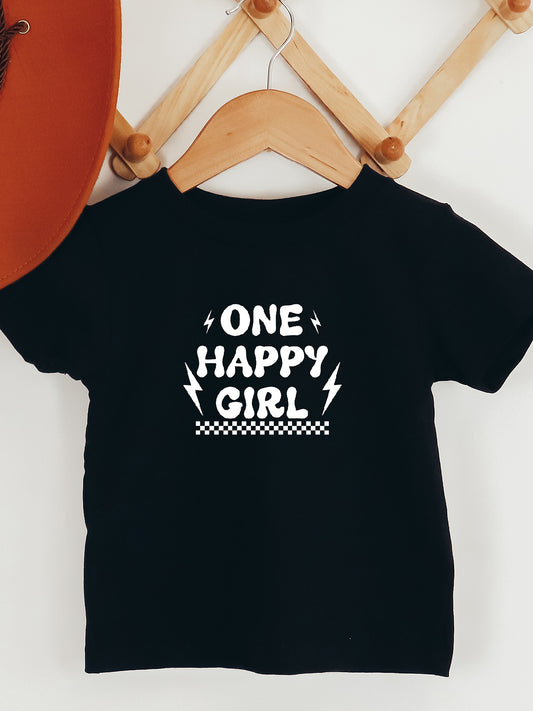 One Happy Girl Toddler Black Graphic Tee