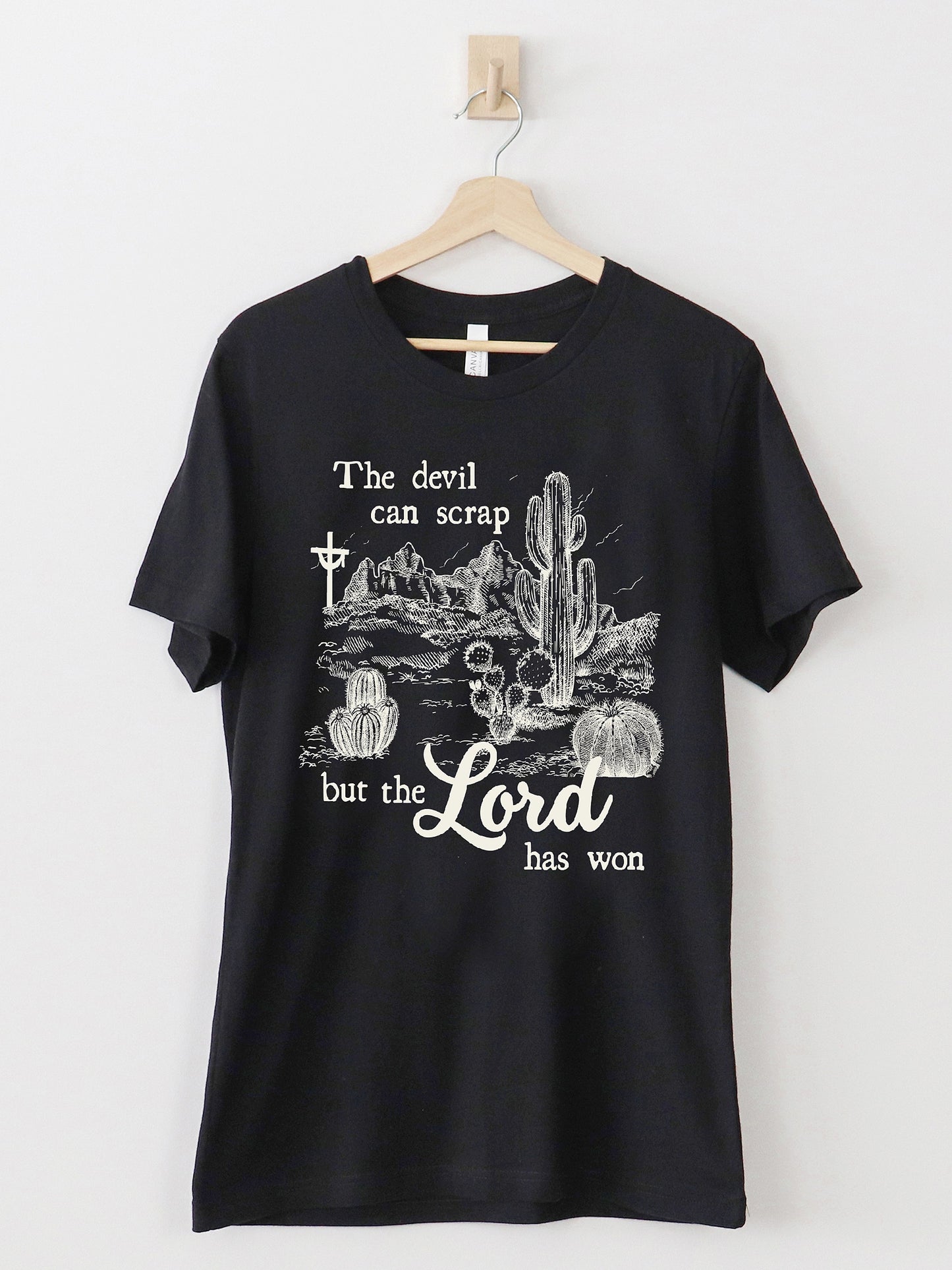 The Lord Has Won Vintage Black Graphic Tee