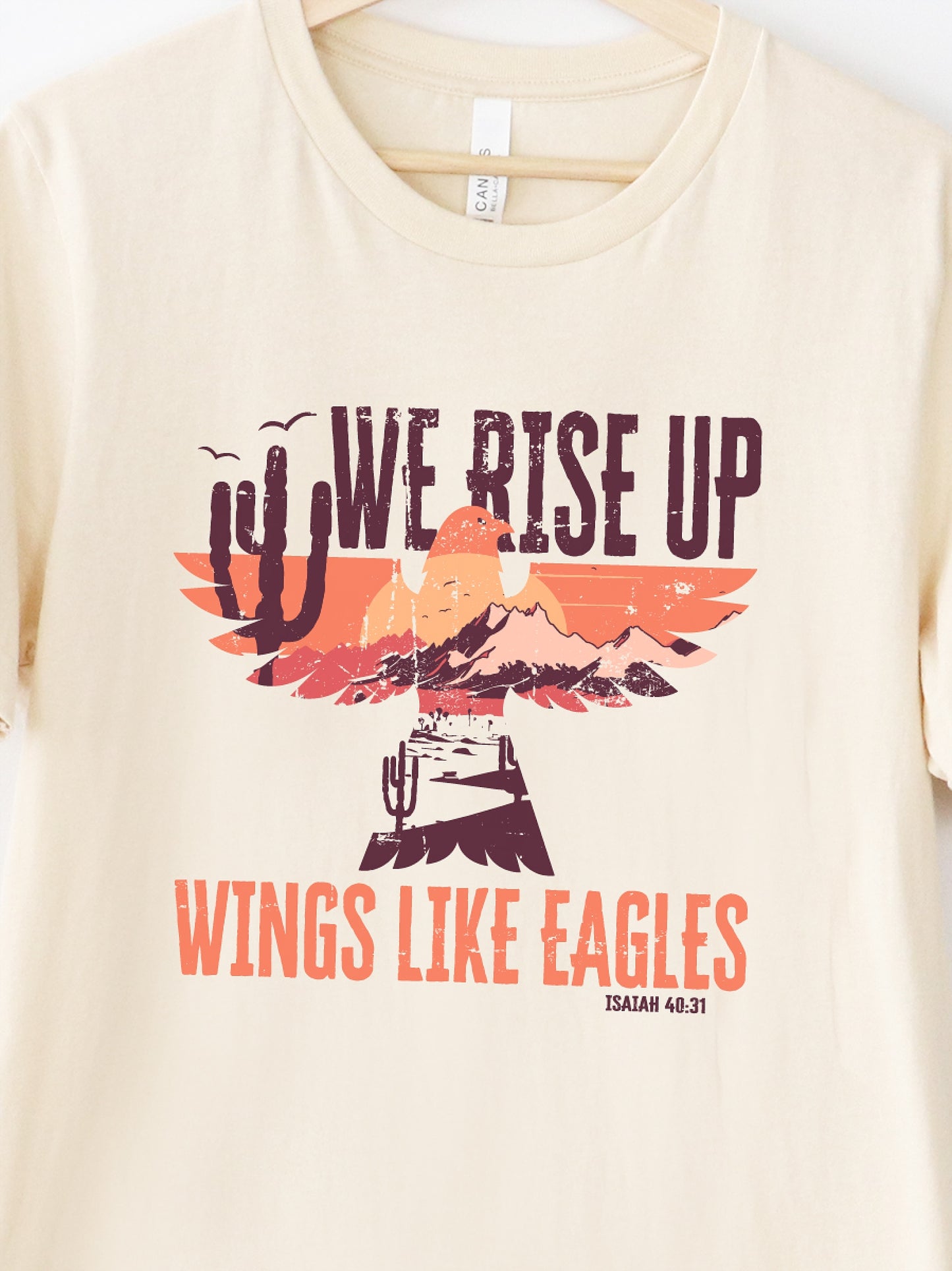 Wings Like Eagles Cream Graphic Tee