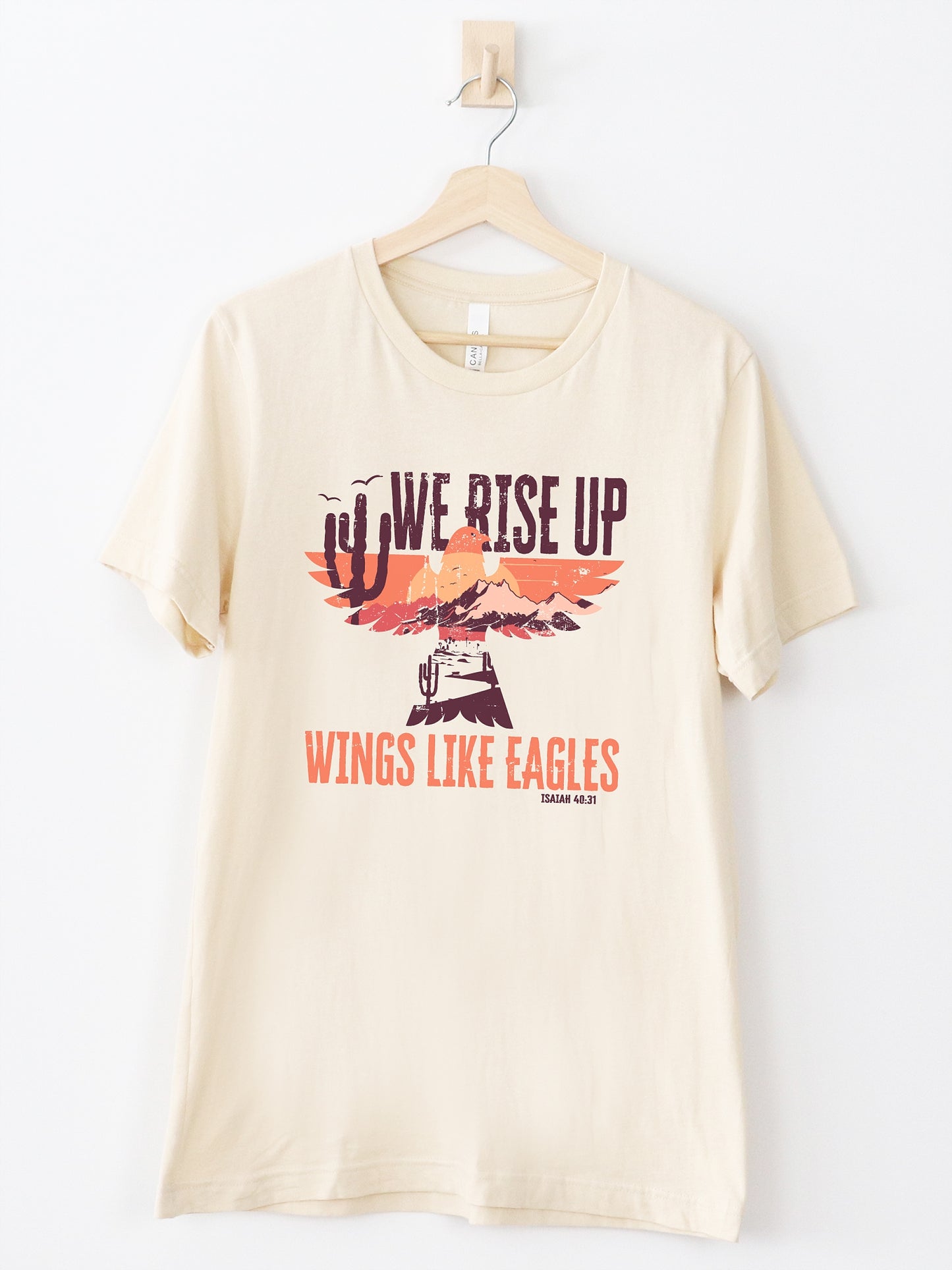 Wings Like Eagles Cream Graphic Tee