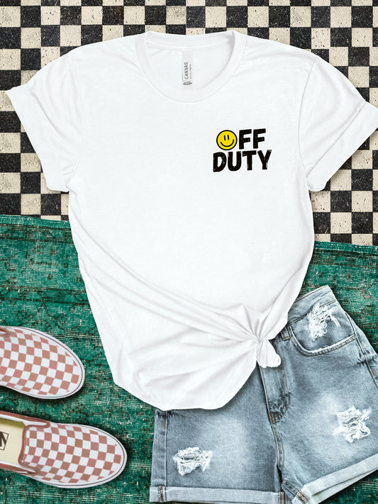 Off Duty White Graphic Tee