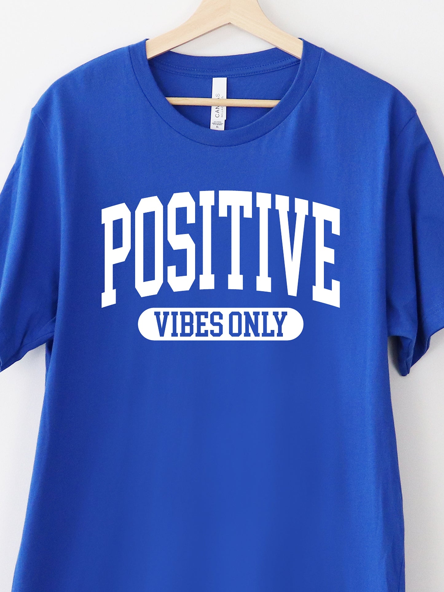 Positive Vibes Only Royal Blue Graphic Tee