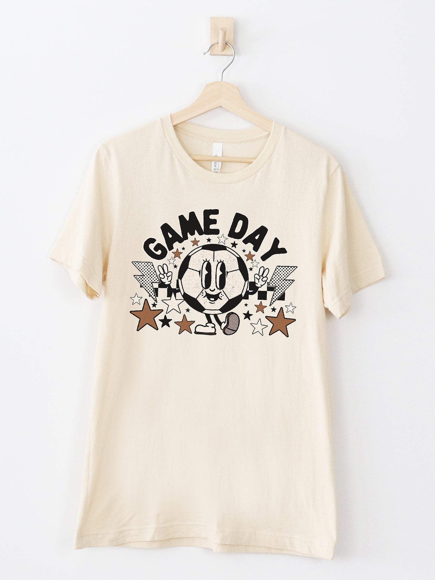 Game Day Soccer Ball Cream Graphic Tee