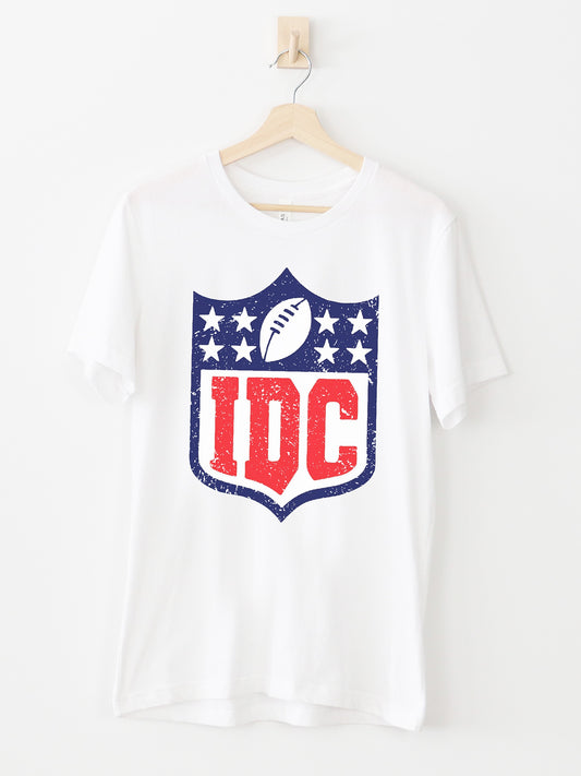 IDC Football League White Graphic Tee