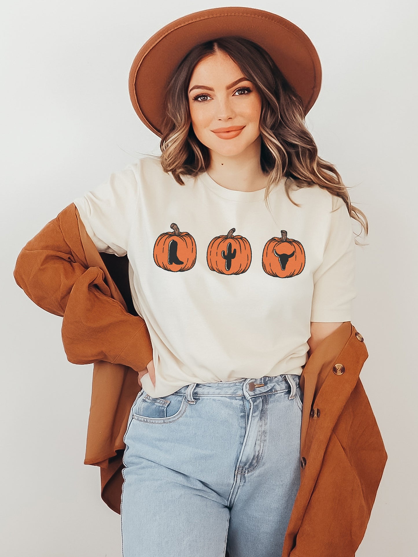 Western Pumpkin Cream Graphic Tee