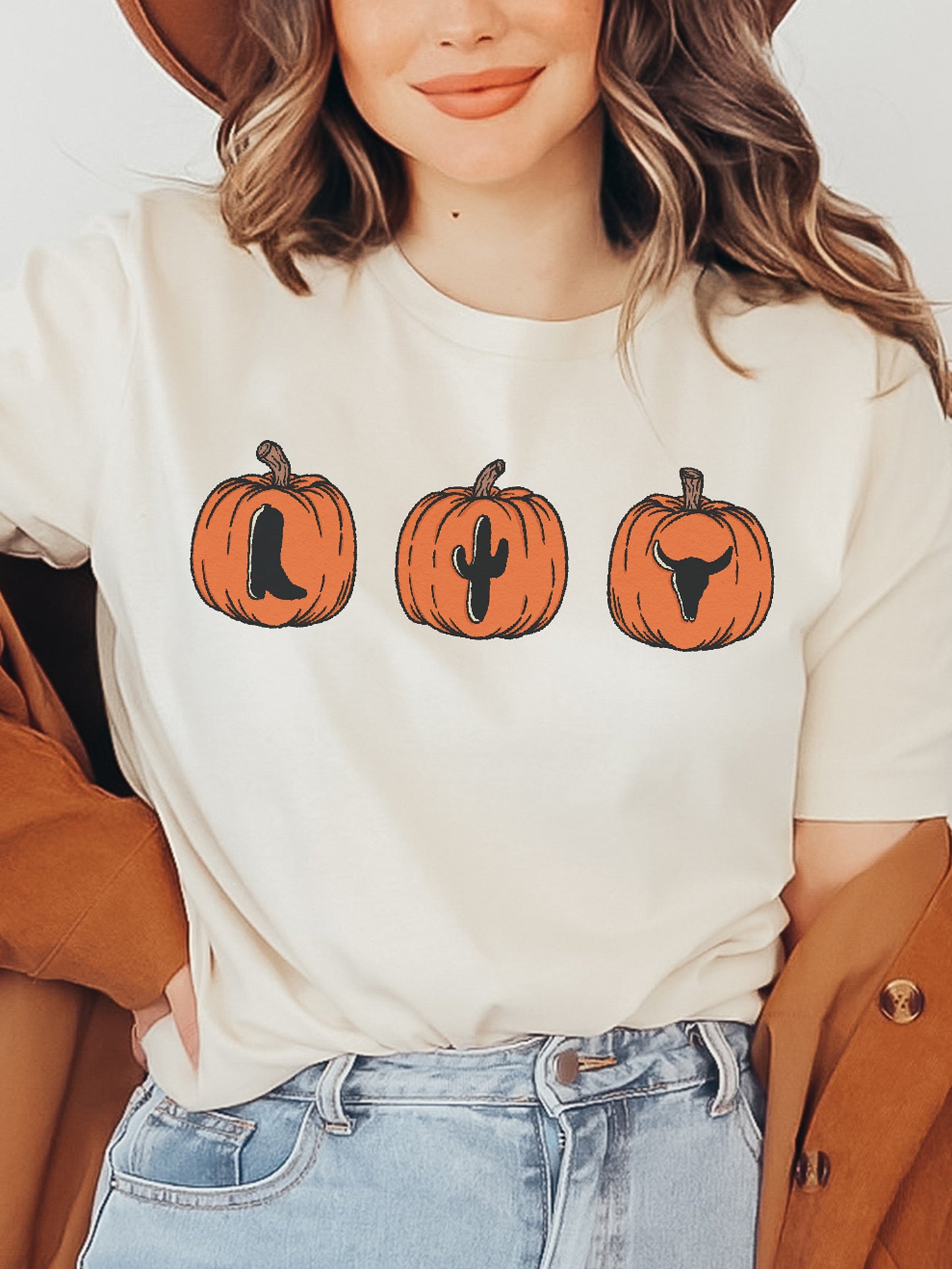 Western Pumpkin Cream Graphic Tee