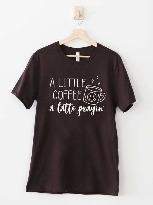 A latte Prayin' Brown Graphic Tee